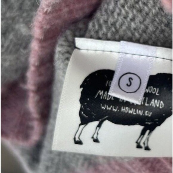 Howlin' Behind The Light Contrast Crew Knit Wool Sweater Made In Scotland Small - Picture 7 of 8